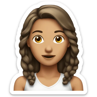 Brunette tan Female with a net  sticker