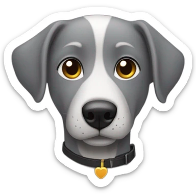 Un perro gris enamorado sticker