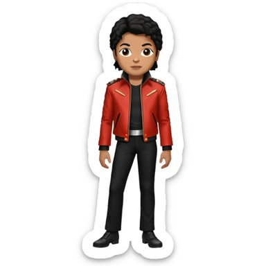 Michael Jackson with his Thriller jacket sticker