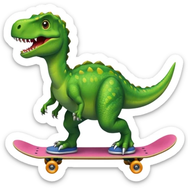 Dinosaur riding on a skateboard sticker