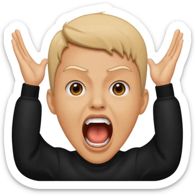 scream in black clothing sticker