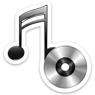 music note with a music disc sticker
