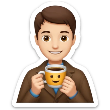 Saya sedang bahagia karena baru saja mendapatkan hadiah kopi sticker