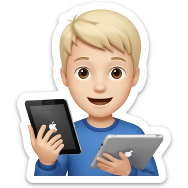 Crazy iPad kid boy sticker