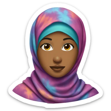 Beautiful-woman-wearing-tye-dye-hijab sticker