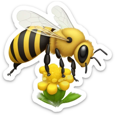 Bee getting pollen  sticker
