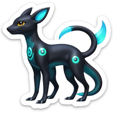 Shiny Aural Umbreon-Amaura-Salandit-Fakémon-fusion (full body) sticker