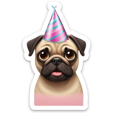 Birthday pugs  sticker