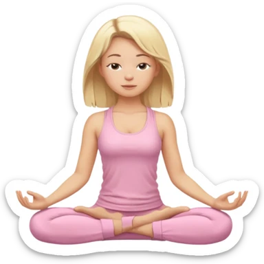 blonde yoga girl light pink clothes n sticker