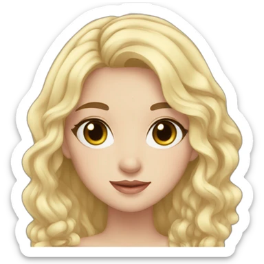 Beautiful girl,Black hair,wavy hair，long hair,White skin,oval face,big eyes,Black eyes,Chinese sticker