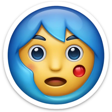 Give me a punching emoji with a blue gradient and transparency. sticker