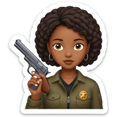 Black girl with a gun sticker