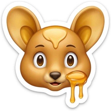 A big ear, with honey dripping on it sticker