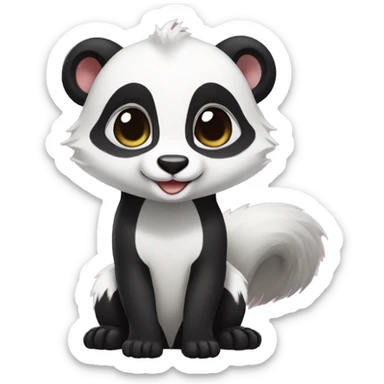 Cute skunk-panda-ferret-hybrid full body sticker