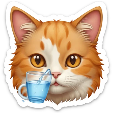Cat drinker sticker