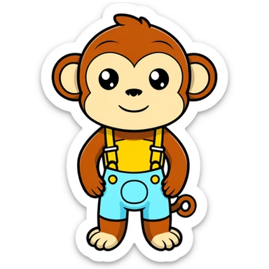Monkey with braces sticker