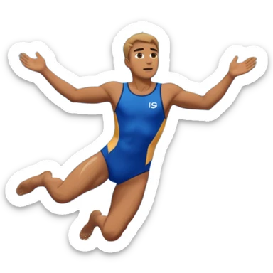 man falling into the void in a swimsuit sticker