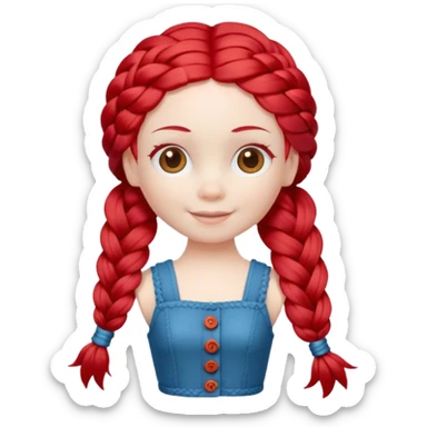 Doll with Red Hair – toy figure with braided red yarn hair.











































 sticker