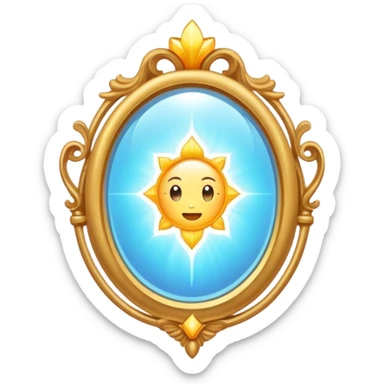 magic mirror reflecting a bright soul light sticker