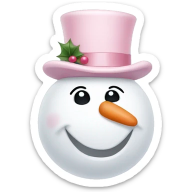 Snowman with a light pink bow sticker