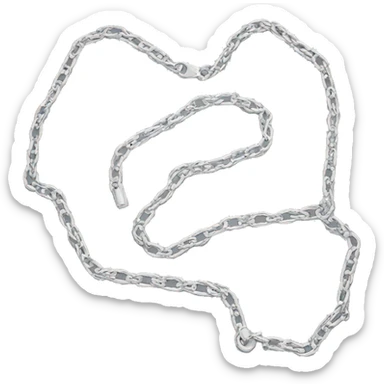 chain link necklace silver sticker