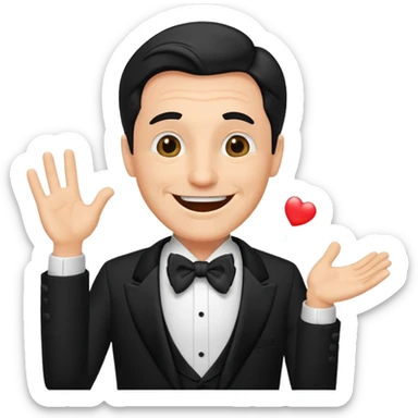 een man van 50 die een theather voorstelling geeft en een leuke grap maakt sticker