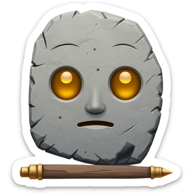 Chiseled writing on stone tablet sticker