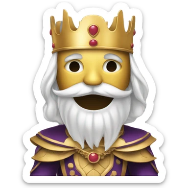 Un roi sans courounne dont le visage est couvert par un masque de fer qui lève sa main sticker