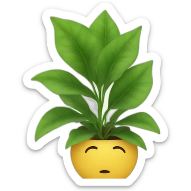 person hiding behind a plant sticker