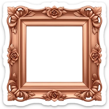 ornate square rose gold frame sticker