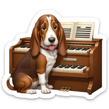 bassethound playing hammond sticker