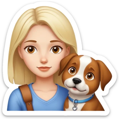Dog and girl human  sticker