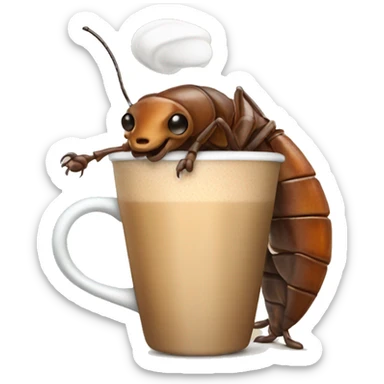Roach holding a Latte sticker