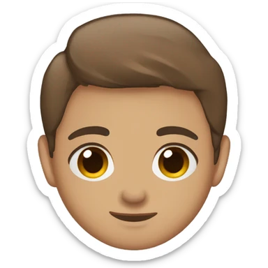 brown eyes brown hair wmoji sticker