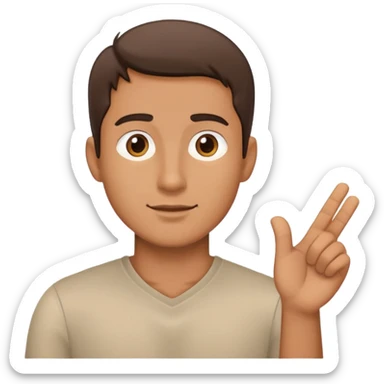 man explaining side looking, half body sticker