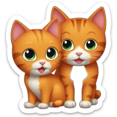 Emoji Black cat and a Orange cat sticker