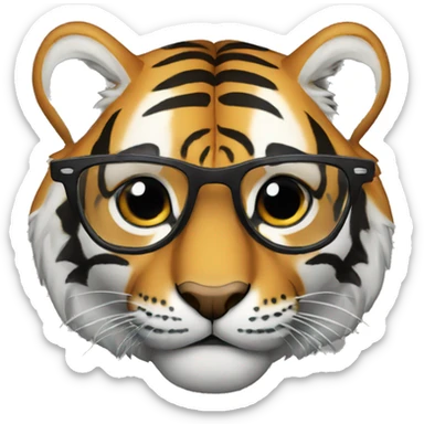 a tiger wearing hoodie and glases sticker