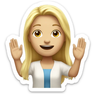 Blonde girl praising the lord sticker