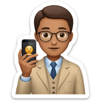 professor with phone sticker