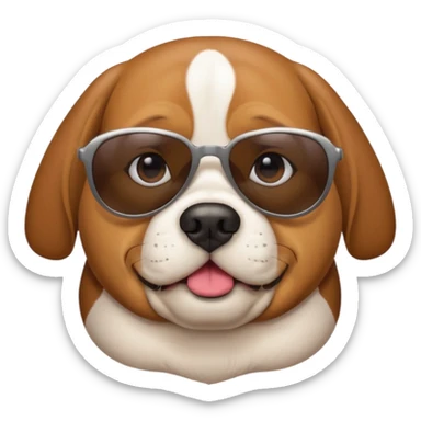 Fat beagle with sunglasses on sticker
