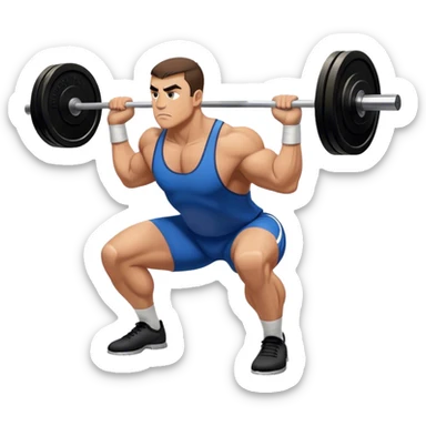 powerlifter bent-over row exercise sticker