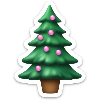 green christmas tree with light pink decorations  sticker