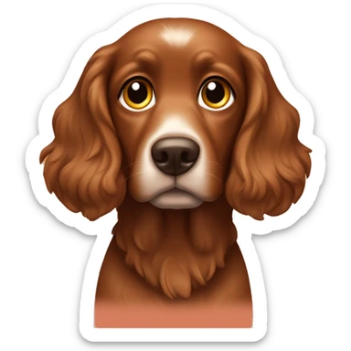 A brown cocker dog which is listening sunset lover  sticker