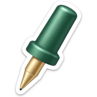 dark green pushpin with light beige tip sticker