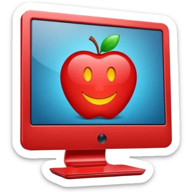 HAZ UN computador de color rojo carmesí brillante y que la pantalla tenga un to-do list sticker