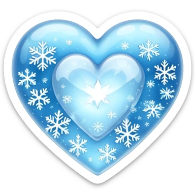 cold winter heart sticker
