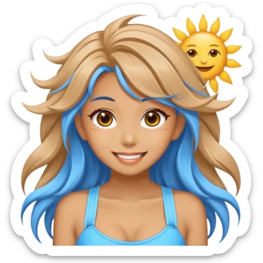 Blue Gyaru Summer Girl sticker