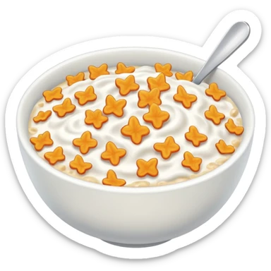 a bowl of cereal, minimal, simple, clear sticker