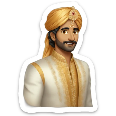 indian groom fair look sticker