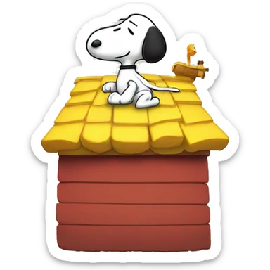 snoopy dominating woodstock sticker
